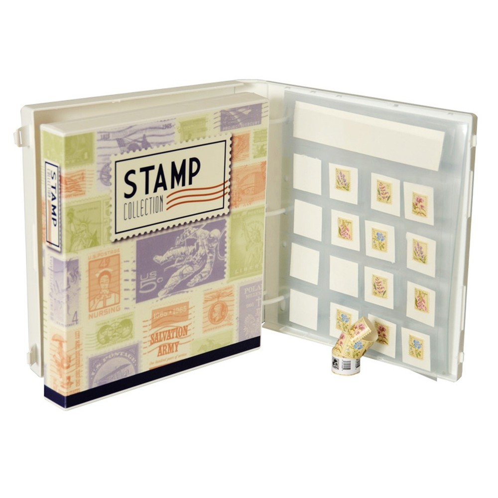 Stamp Collection Kit, 10 Pages Included, Holds 200 Stamps