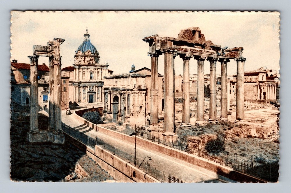 Italy- Rome The Forum Ruins Standard Souvenir Postal Old Card Vintage Postcard