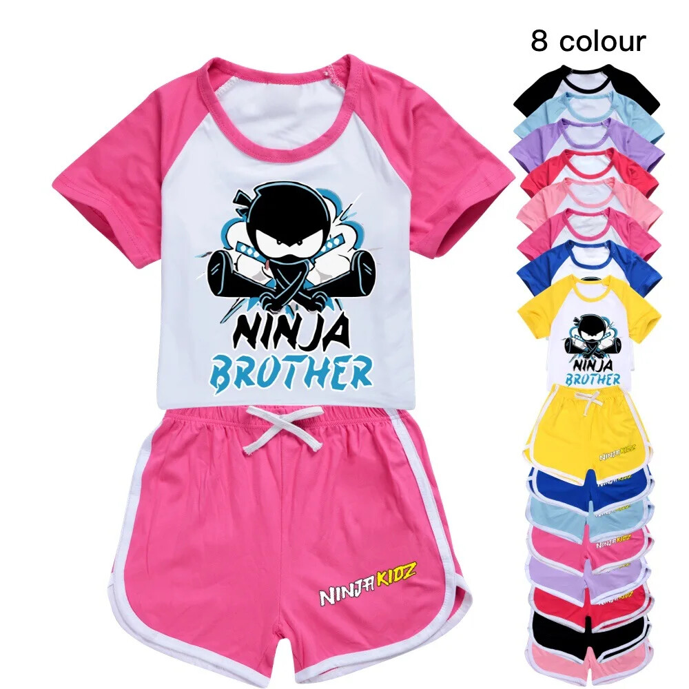 NINJA KIDZ Kids Tracksuits Summer T-shirt+Short Pants Set Sport Tops Pajamas