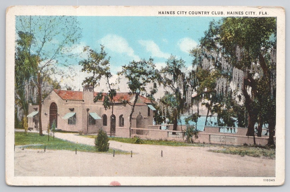 Haines City Country Club FL Linen Postcard Lake Hamilton Florida Vintage