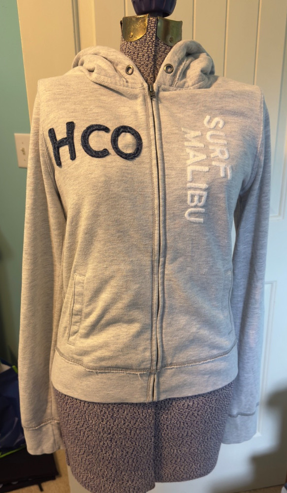 Hollister Surf Malibu Hoodie Women's Large Zip Sweatshirt Jacket HCO Y2K 2000s