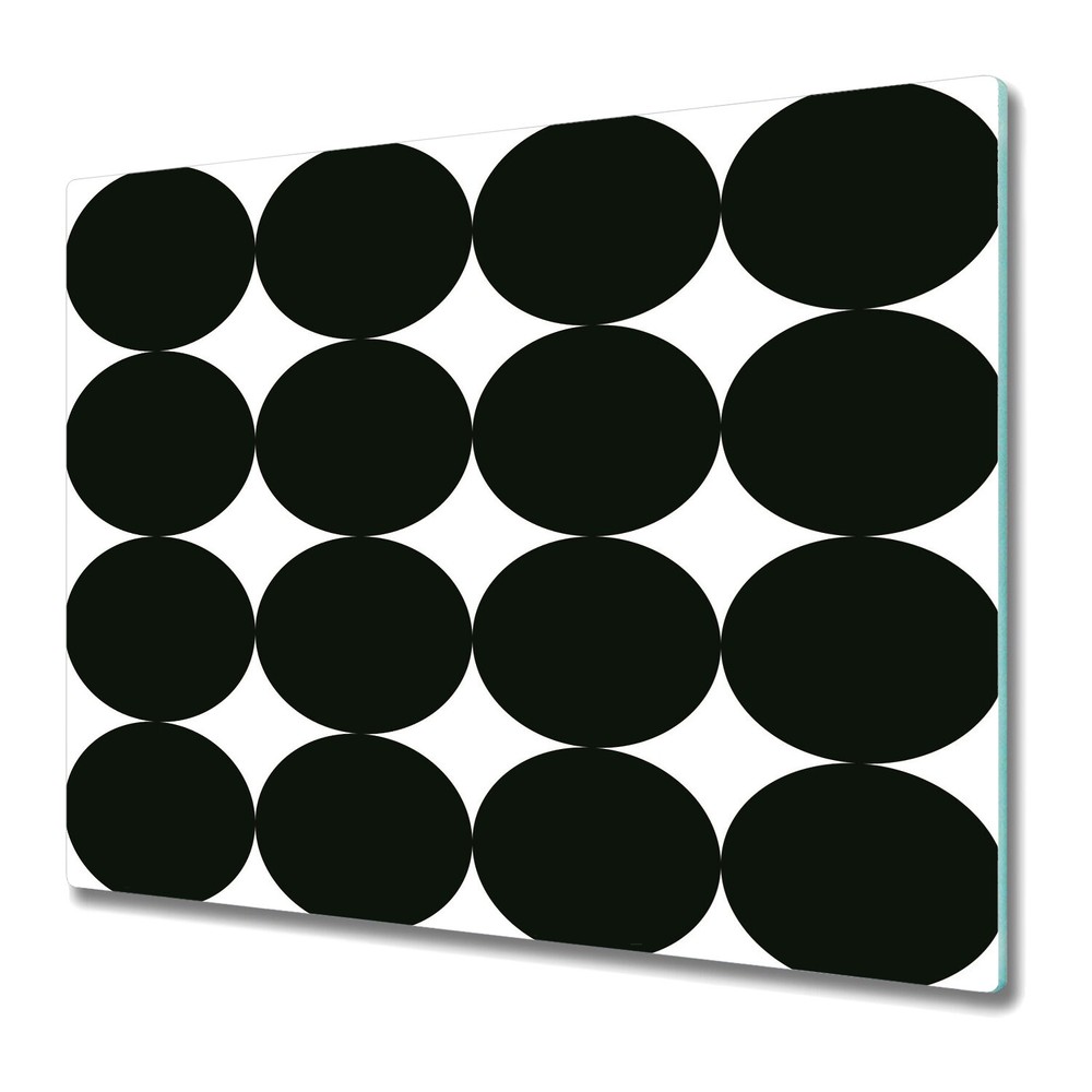 Glass Worktop Saver Black Giant Dots Dot Black and White Modern 60x52
