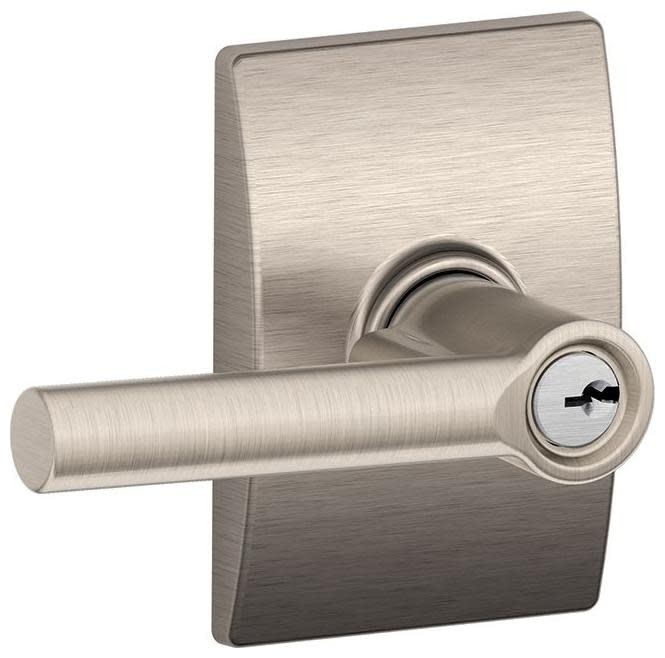 Schlage F51-BRW-CEN Broadway Single Cylinder Keyed Entry Door in Satin Nickel