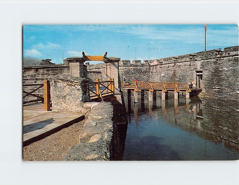 Postcard Drawbridge Castillo de San Marcos National Monument St. Augustine FL