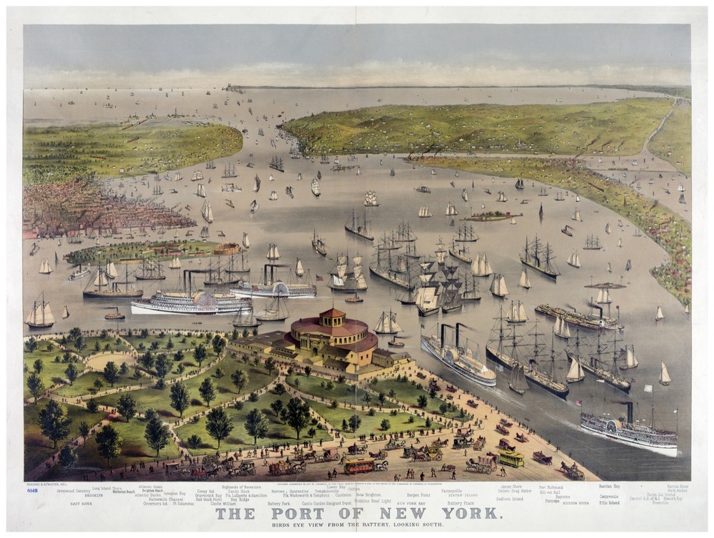 8974.The port of new york.many boats in river.POSTER.decor Home Office art