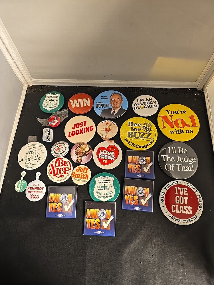 Pinback Assorted Lot of 25 Unique Collectible Pins for Display or Gifting