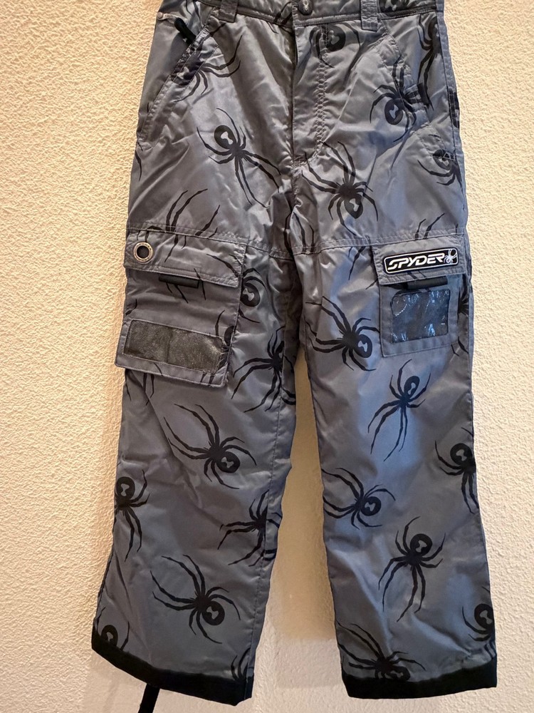 Spyder Youth Black Widow Pattern Ski Snowboard Pants US Size 12