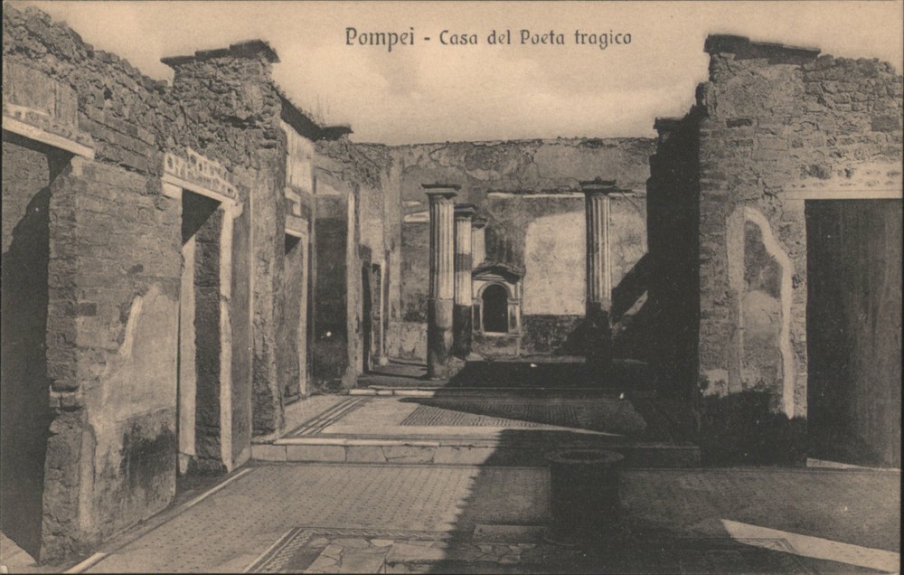Italy Pompei-Casa del Poeta tragico ED. O. COTINI Original Vintage Postcard