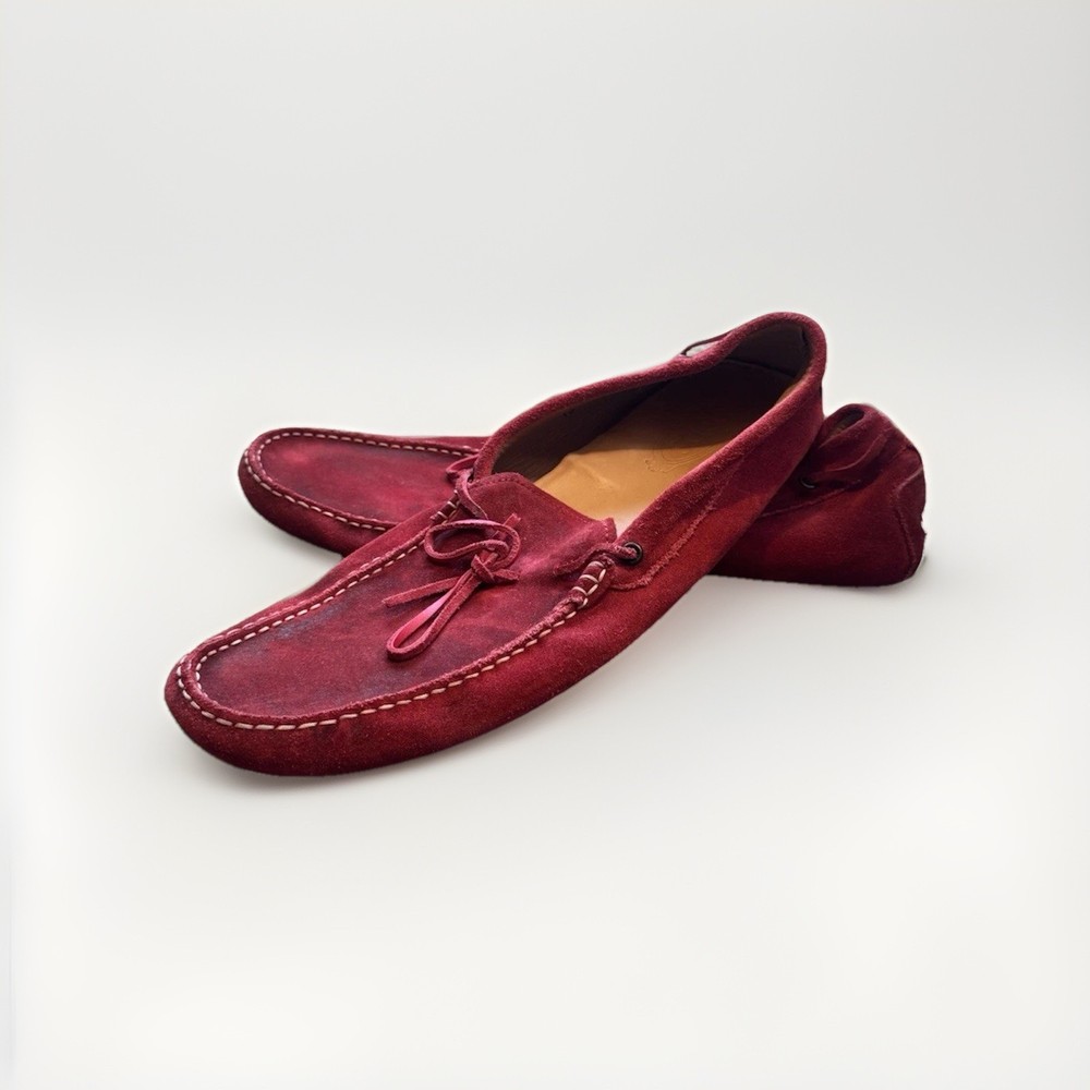 TOD'S Men’s Red Suede Driving Moccasins (US 13)