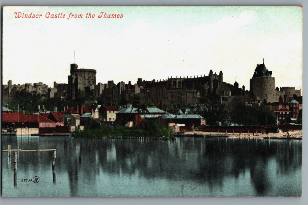England UK Windsor Castle from the Thames River Unposted Valentine's Postcard