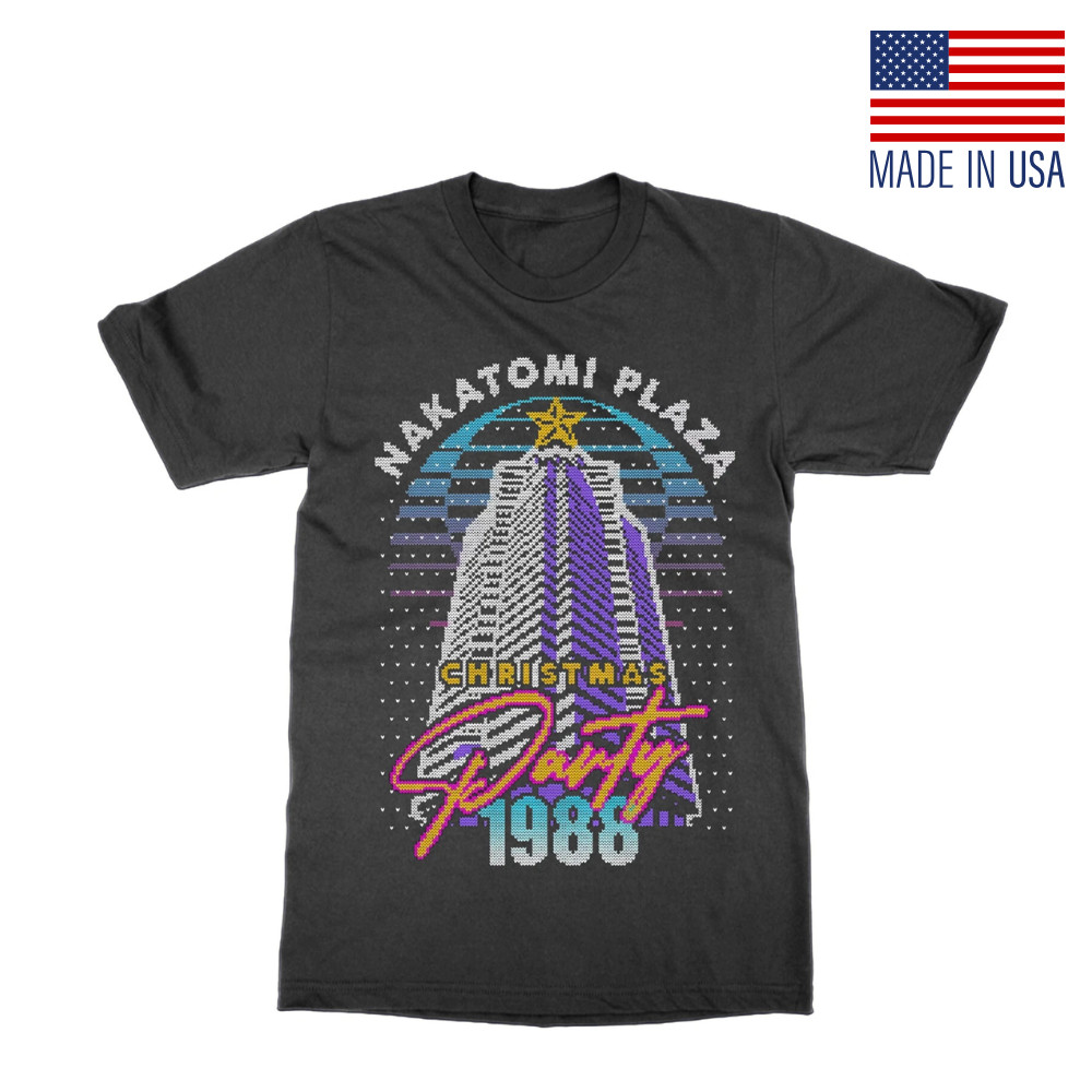 Nakatomi Plaza Party 1988 Christmas T-Shirt Funny Die Hard Inspired Holiday Tee
