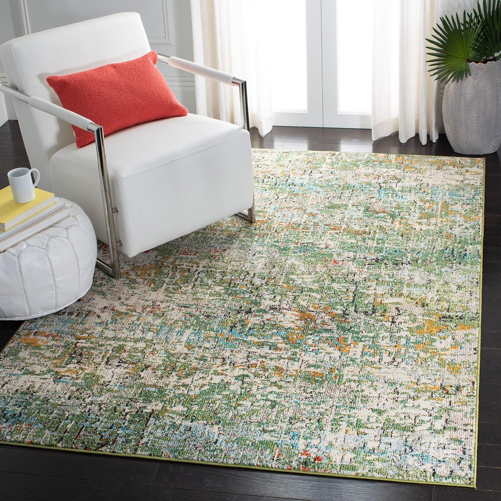 Safavieh Madison Collection Accent Rug - 3 X 5 Green Turquoise Modern Abstract