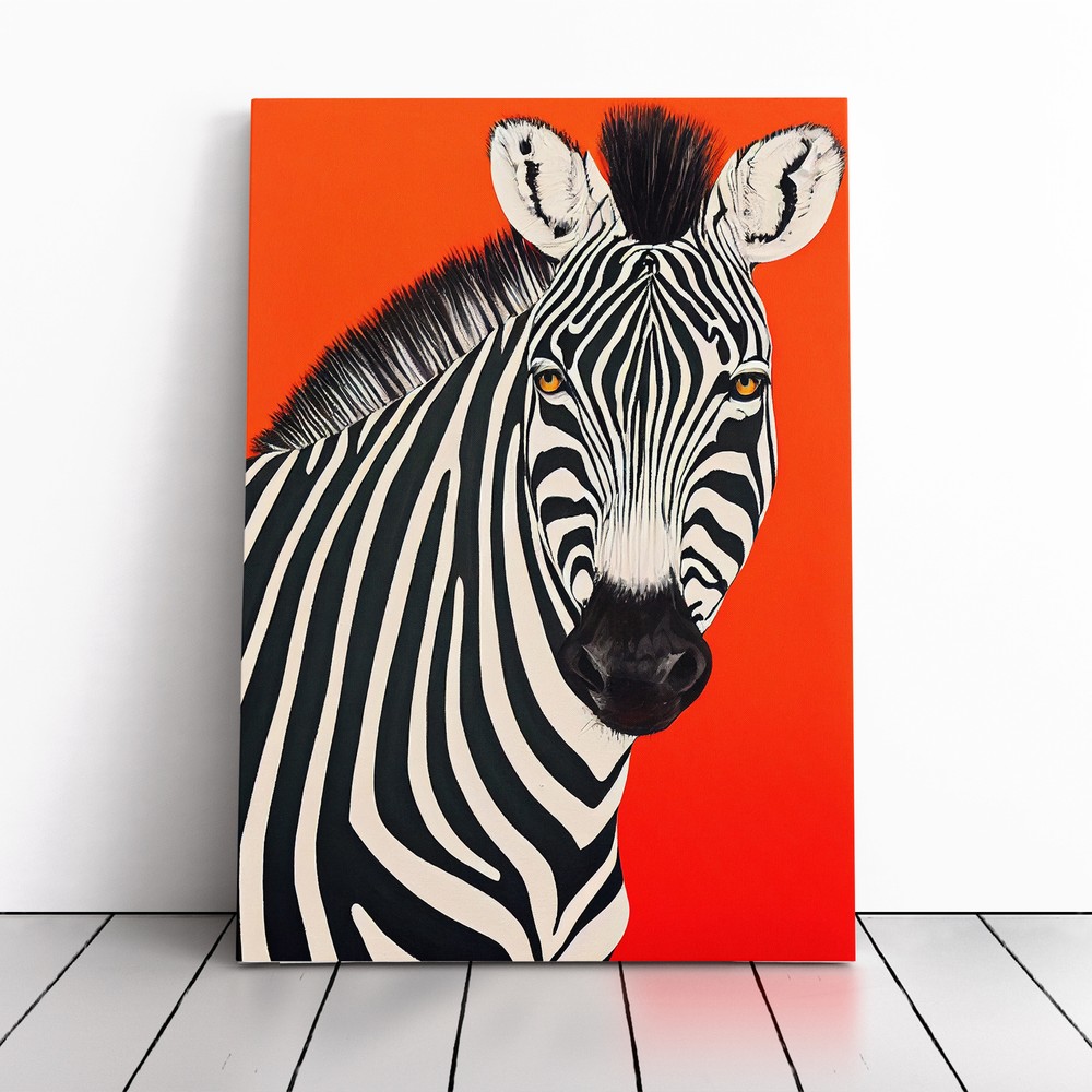 Zebra Pop Art Canvas Wall Art Print Framed Picture Decor Living Room Bedroom