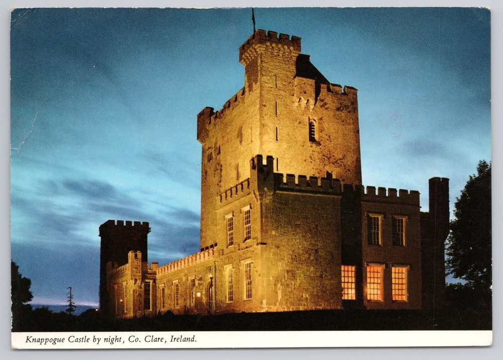 Postcard Knappogue Castle by Night Co. Clare Ireland