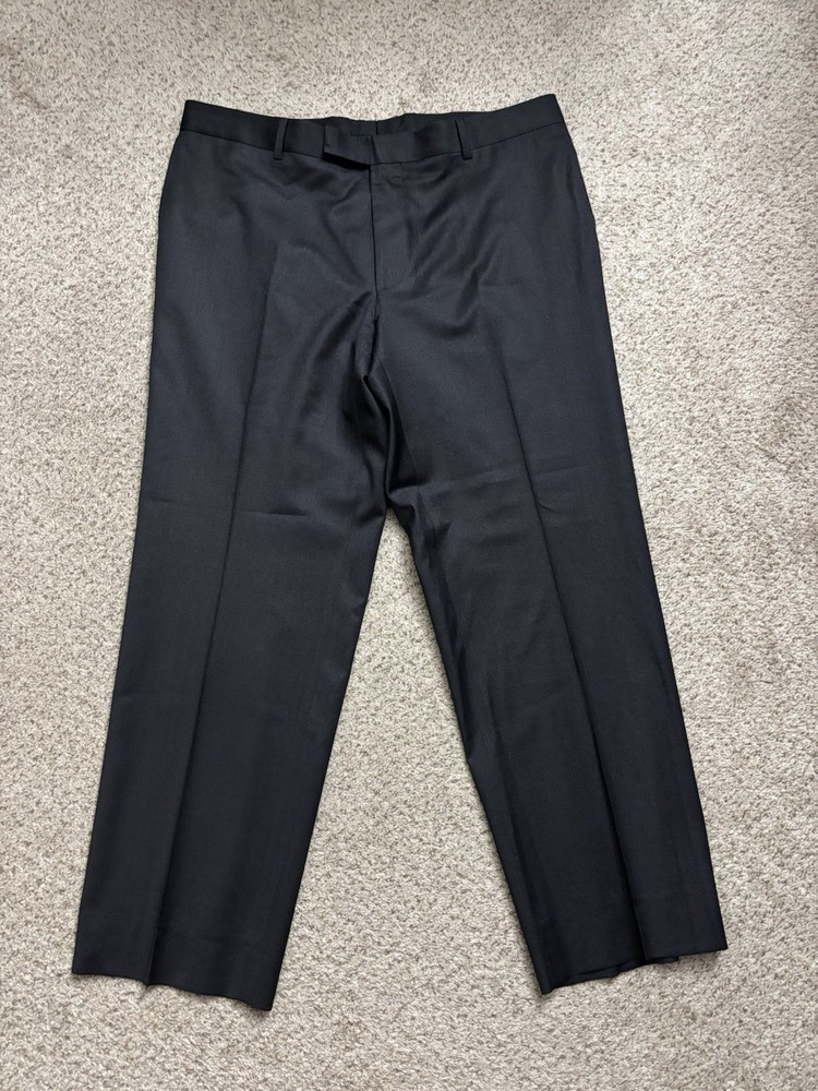 Hugo Boss Dress Pants Mens Sz 36x30 Charcoal Black Classic Straight Virgin Wool