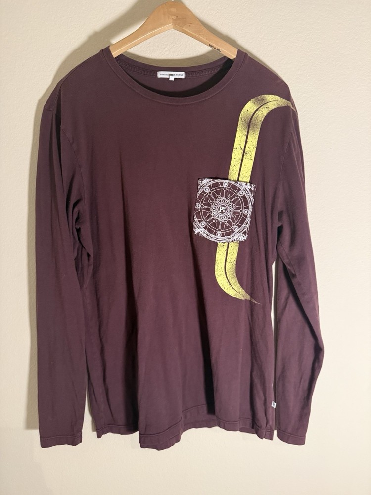 James Perse Los Angeles Burgandy Long Sleeve Top Size 2 (Medium)