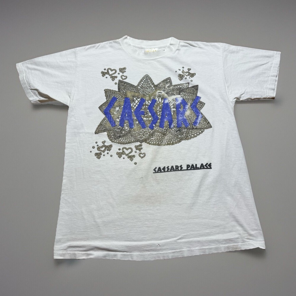 Vintage 90s Las Vegas Sin City Caesars Palace Thrashed Faded Shirt Size Large