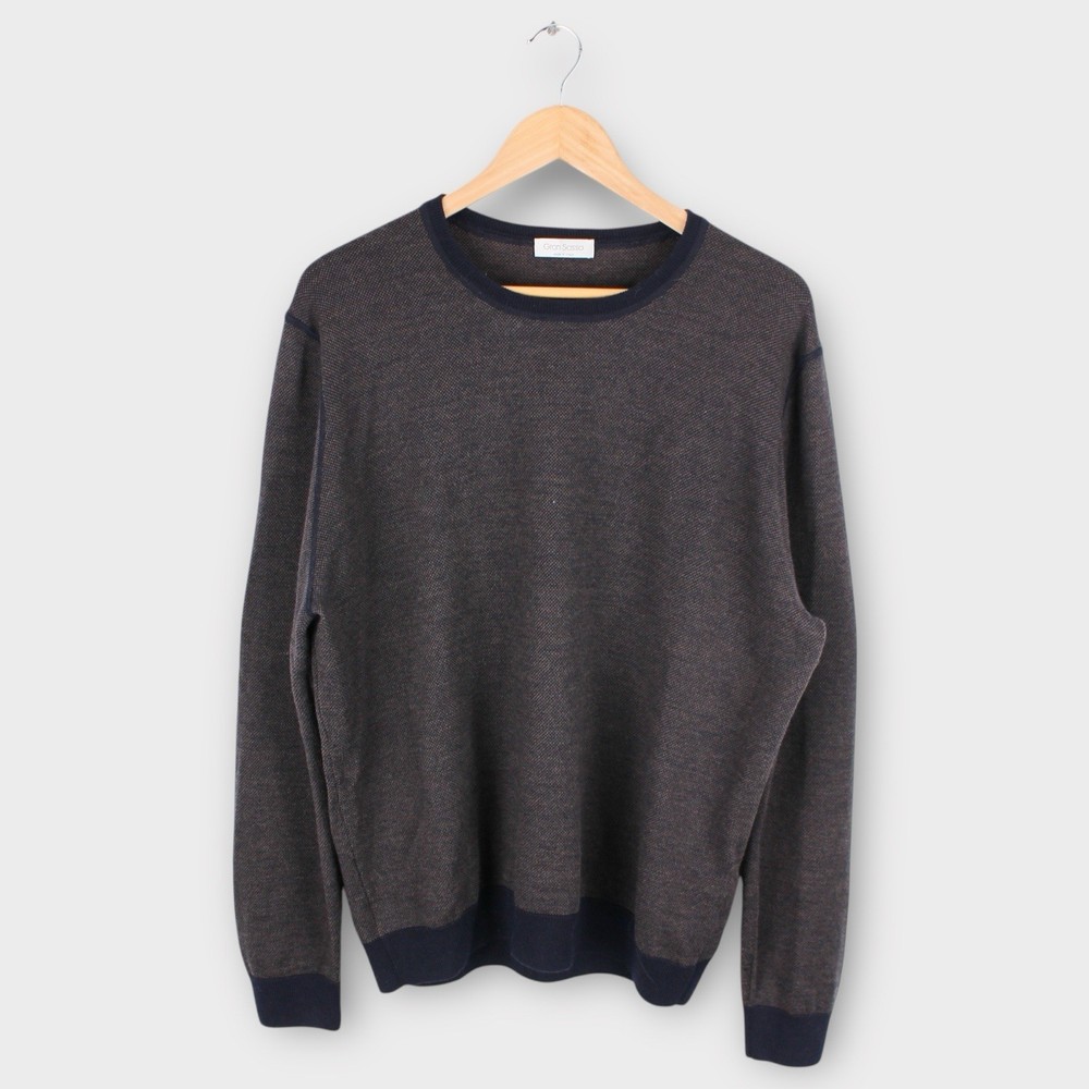 Gran Sasso Italy 100% Virgin Wool Crewneck Sweater Mens Made in Italy Large