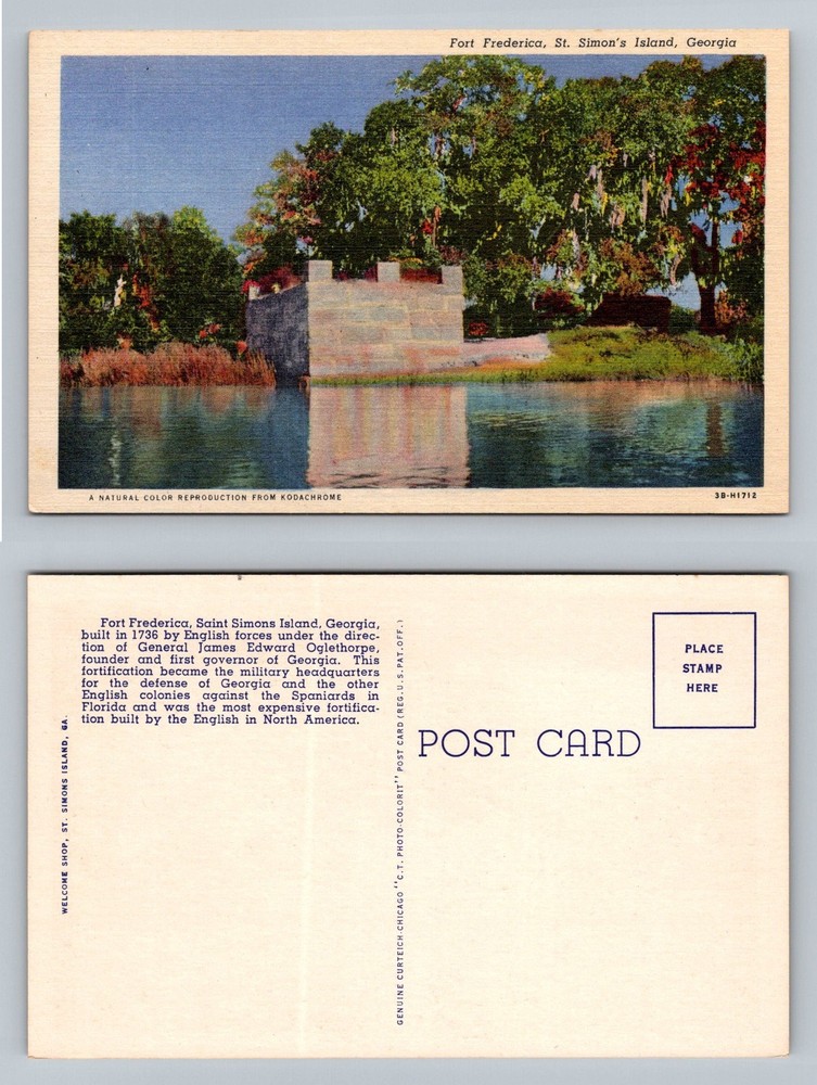 St Simons Island, GA-Georgia, Fort Frederica Colonial Ruins Vintage Postcard