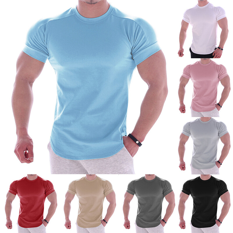 Mens Gym T-Shirt Bodybuilding Top Gym Clothing Vest Workout Training US ~