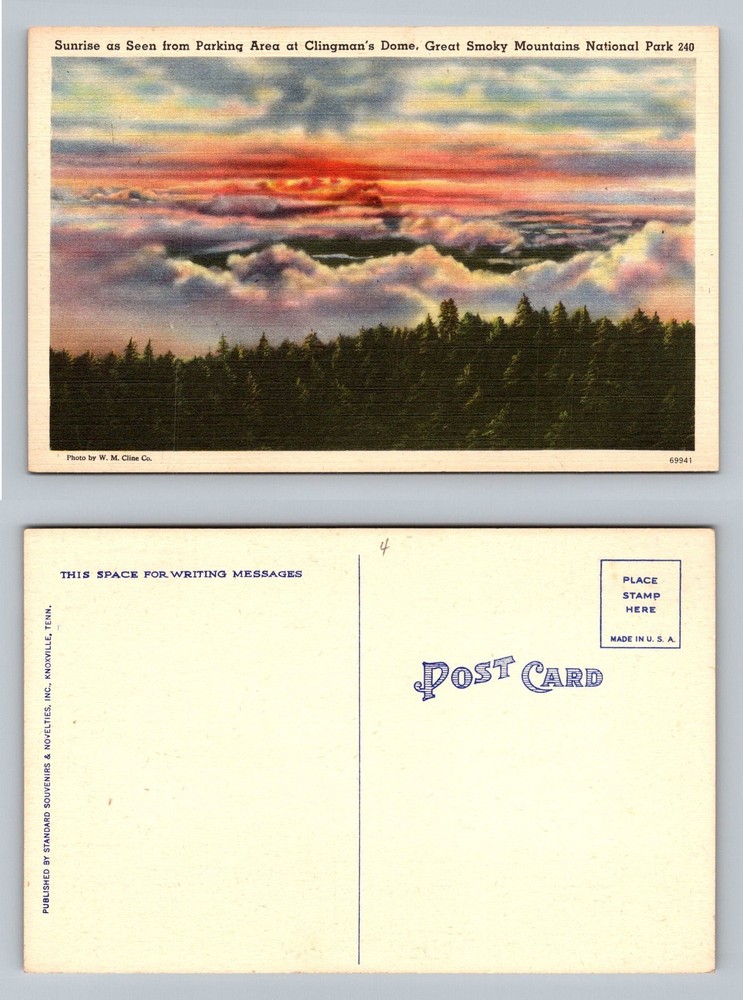 Clingman’s Dome, TN-Tennessee, Sunrise Great Smoky Mountains Vintage Postcard