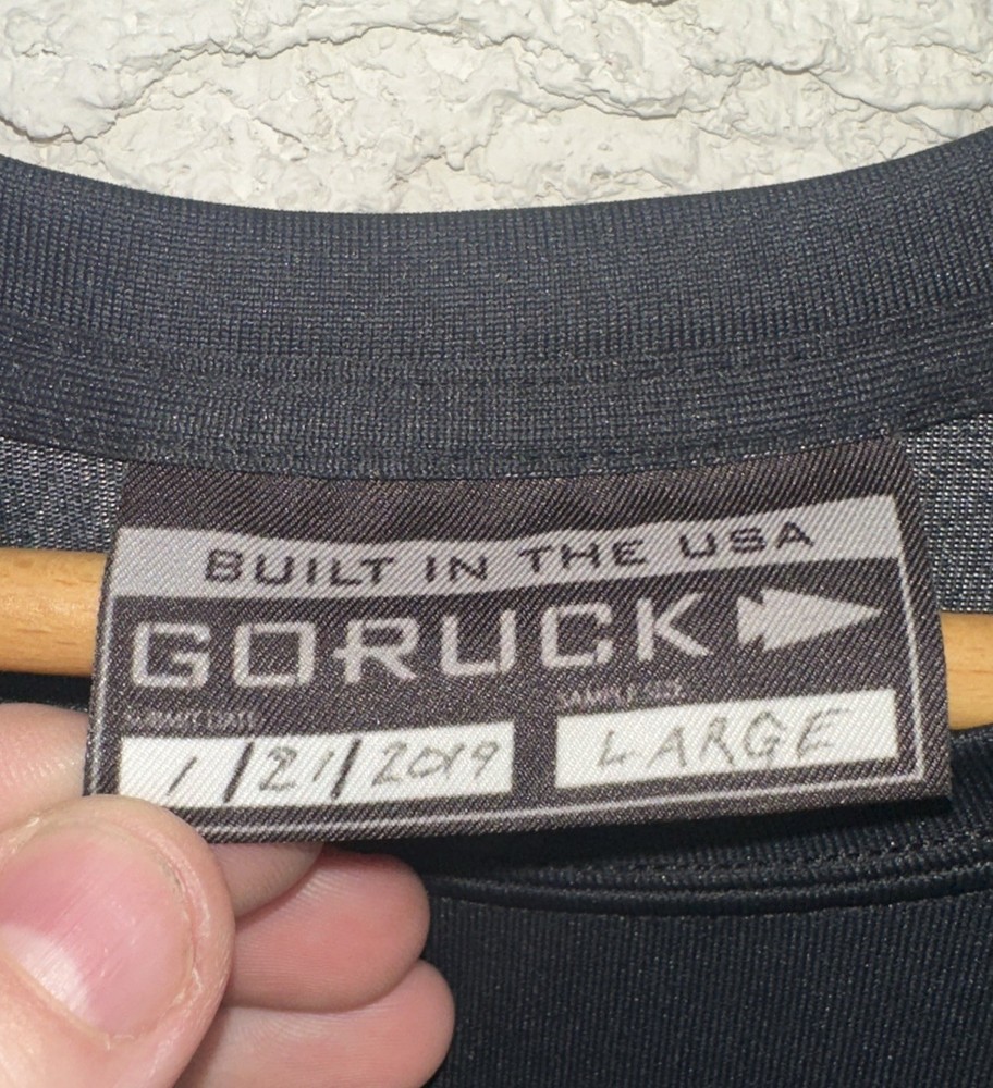 Goruck Shirt Mens Large Black Tactical Performance Short Sleeve Solid Logo