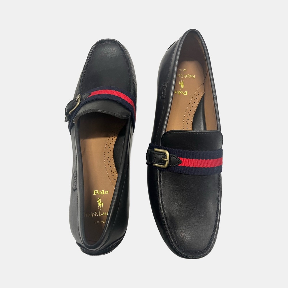 Polo Ralph Lauren Shoes Men’s 11.5D Riali Drivers Buckled Leather Black Loafer