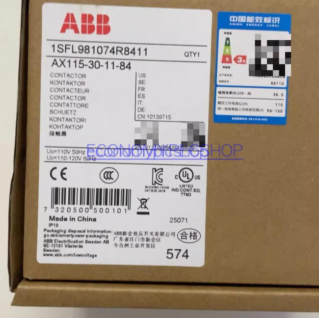 1PCS New ABB AX115-30-11-84 AC110V Contactor 1SFL981074R8411