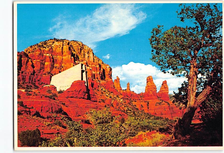 Postcard Sandstone sentinels Oak Creek Canyon Sedona Arizona USA