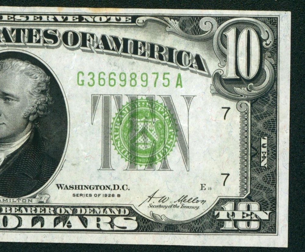 $10 1928 ((VF+/ XF)) Federal Reserve Note ** PAPER CURRENCY AUCTIONS