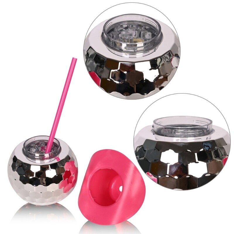 Discos Balls Cups Cocktails Cup with Straw Discos Party Supplies Teas Bottle
