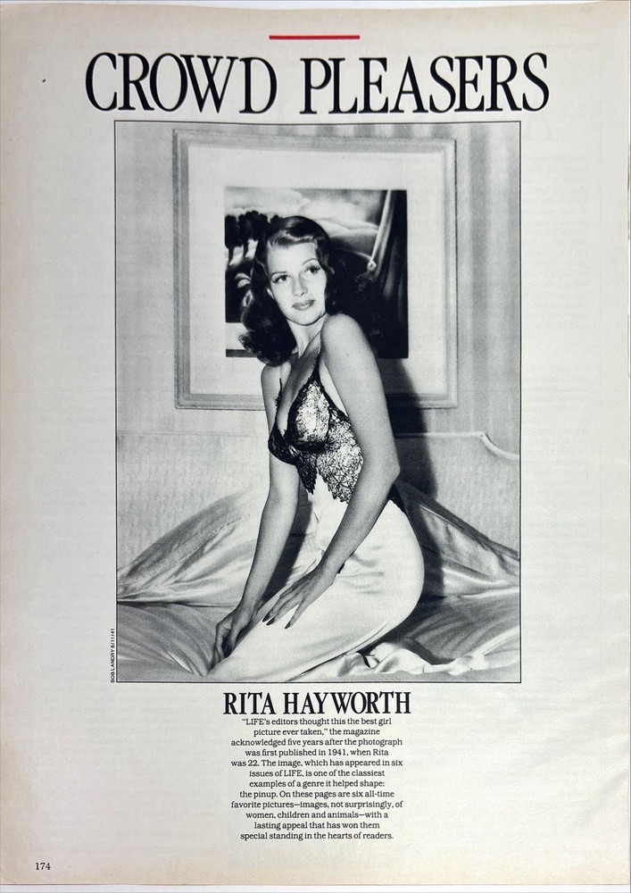 Rita Hayworth Crowd Pleasers Life Magazine 50 Years 1986 Vintage Print Ad