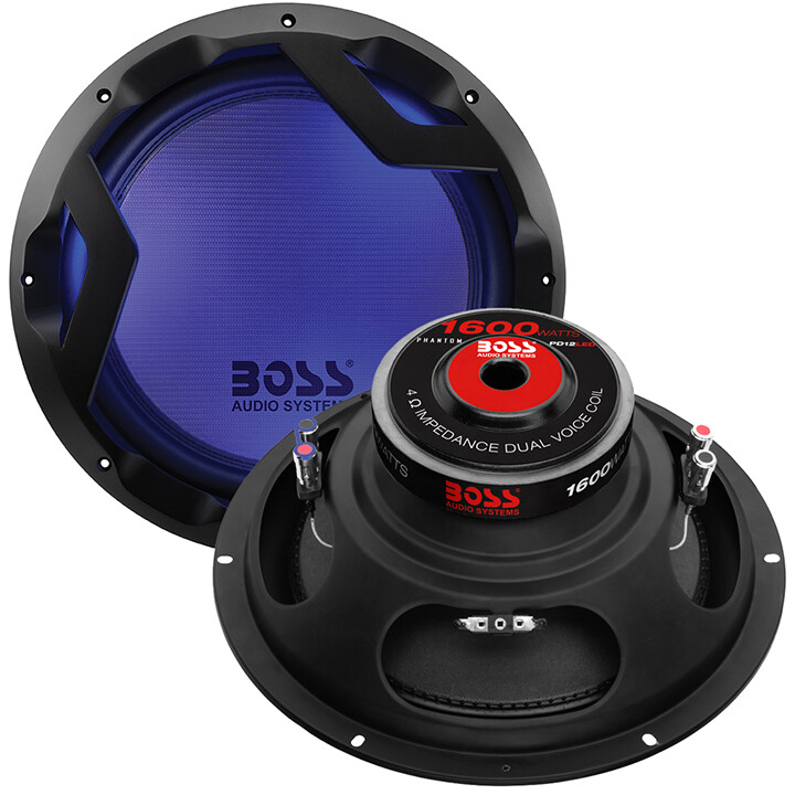 Boss Phantom 12 Inch Woofer with Multi-LED Lights and Dual 4 Ohm Voice Coil