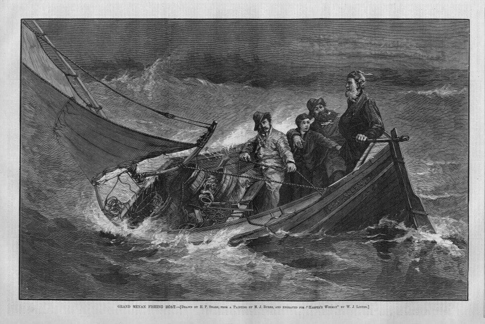 Nautical Grand Menen Island Fishing Boat Bay of Fundy Canada Fishermen Sailing