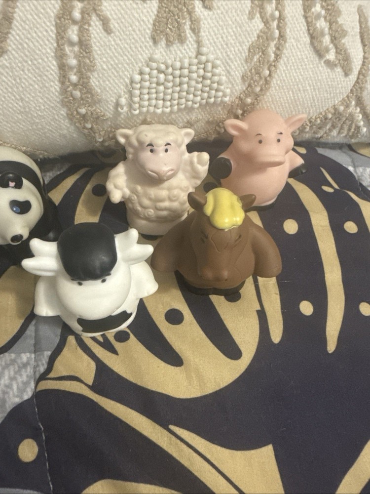 Lot of 4 Ertl John Deere Toy Tractor Animal Replacements Horse Sheep Pig And Cow
