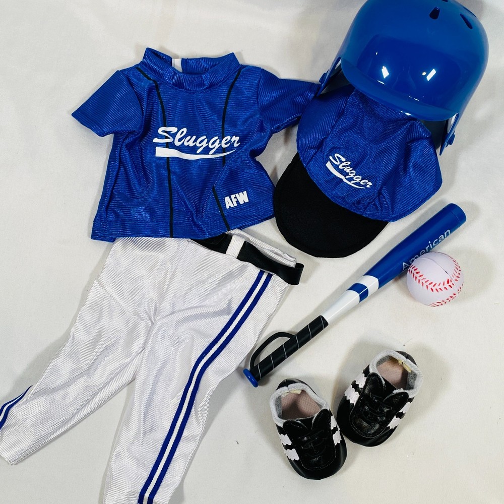 Blue Baseball Player Complete Outfit for 18