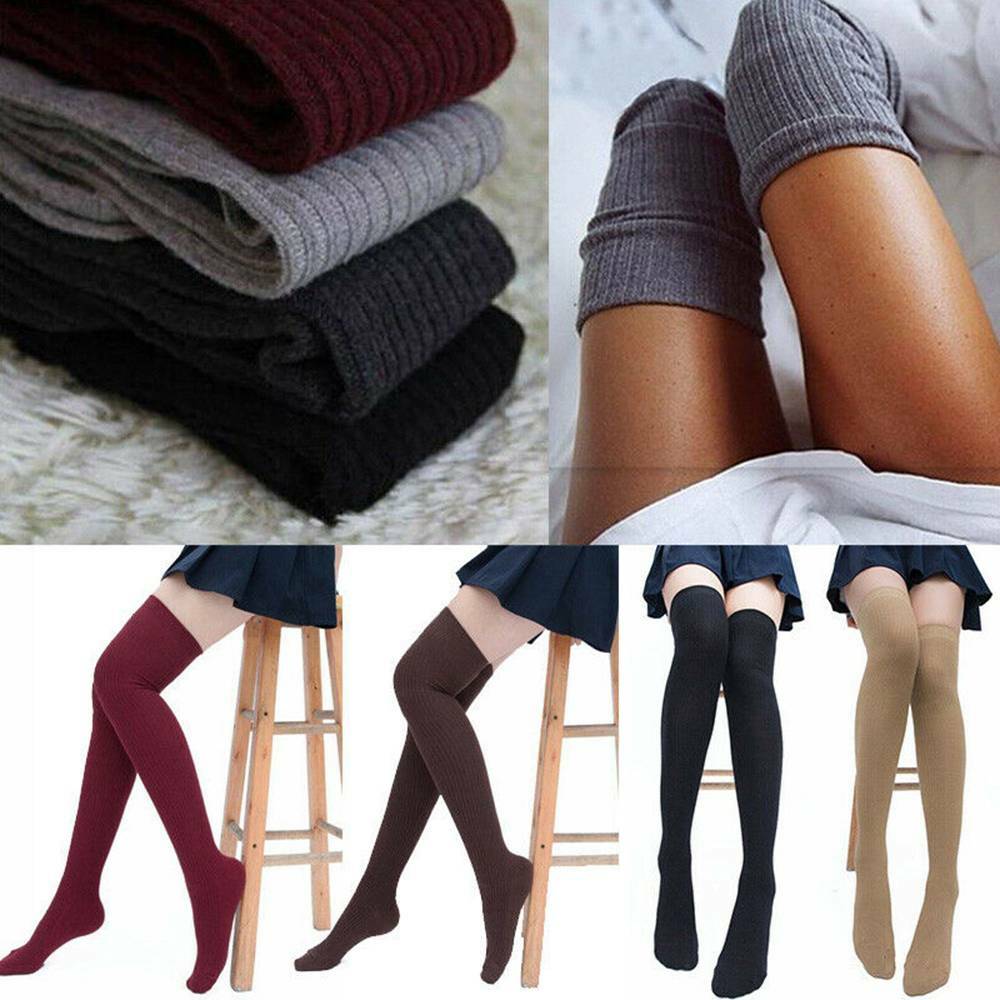 Soft Winter Warm Cable Knit Over knee Long Boot Thigh High Socks Womens Stocking