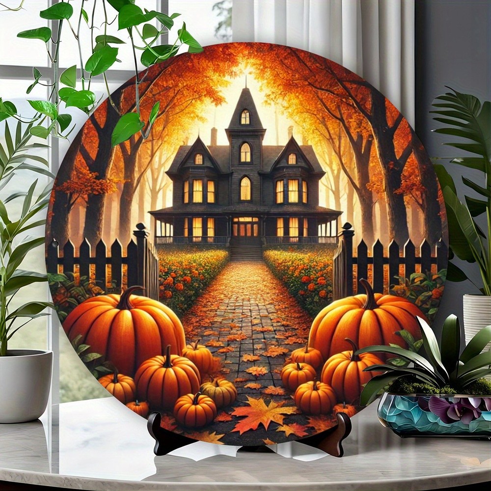 Halloween Pumpkin Autumn Harvest Aluminum Wall Decor