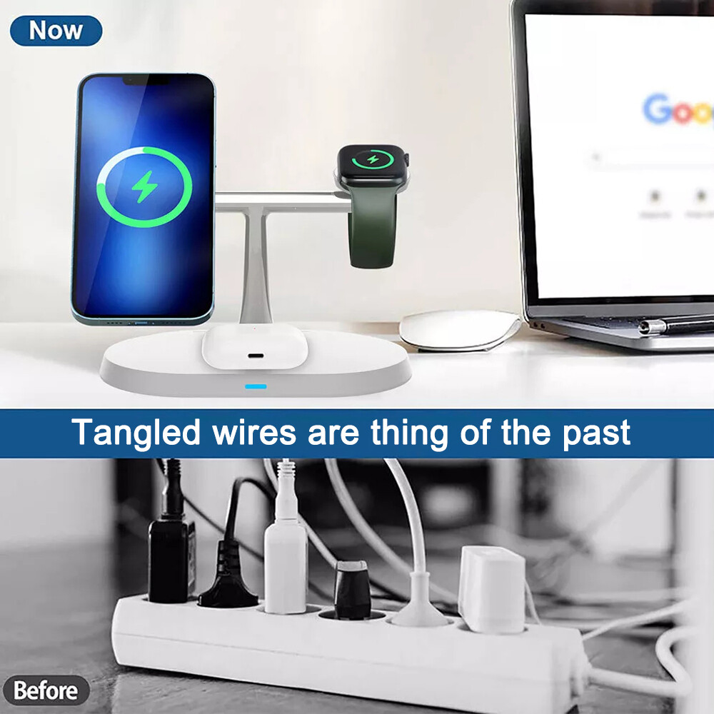 3 In 1 Wireless Charging Station Charger Dock Stand For Apple Watch iPhone 16 15