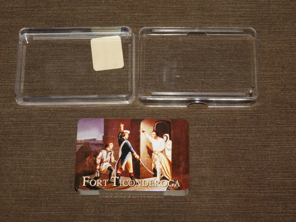 VINTAGE FORT TICONDEROGA PLAYING CARDS IN PLASTIC CASE NEW UNOPENED