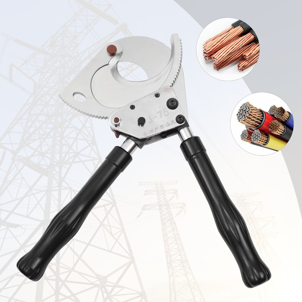 J75 Ratcheting Cable Cutter for Copper and Aluminum Wires