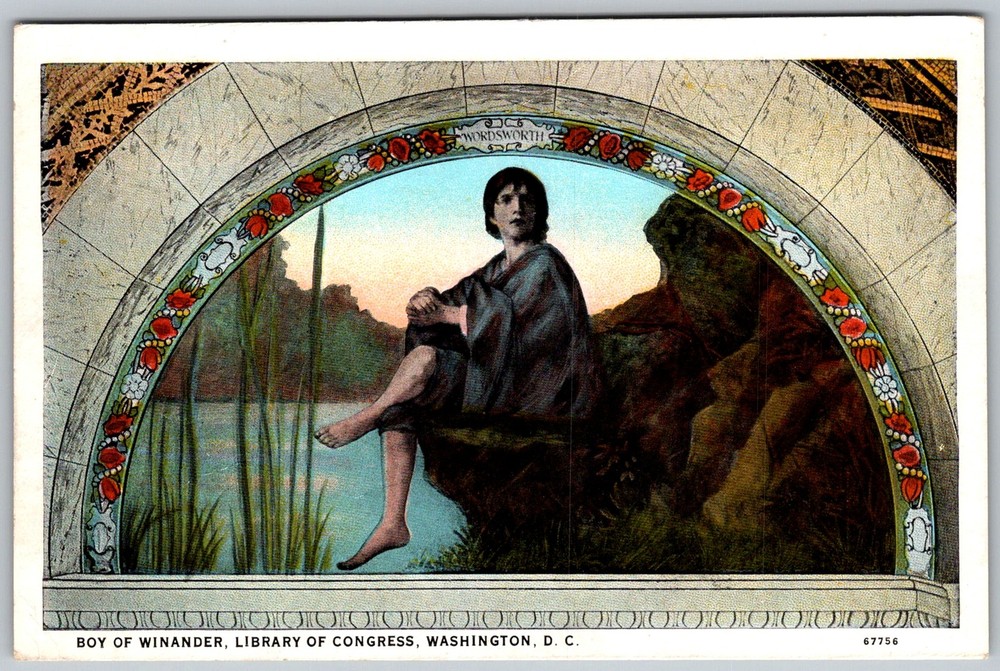 Antique Postcard Boy Of Winander Illustration Washington, DC 1910s