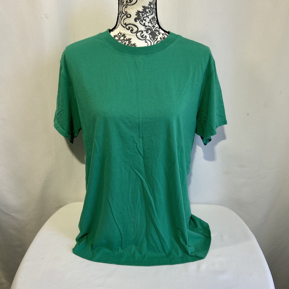 Lululemon Women's 8 T-Shirt Green Classic Fit Cotton Blend LW3FU1S