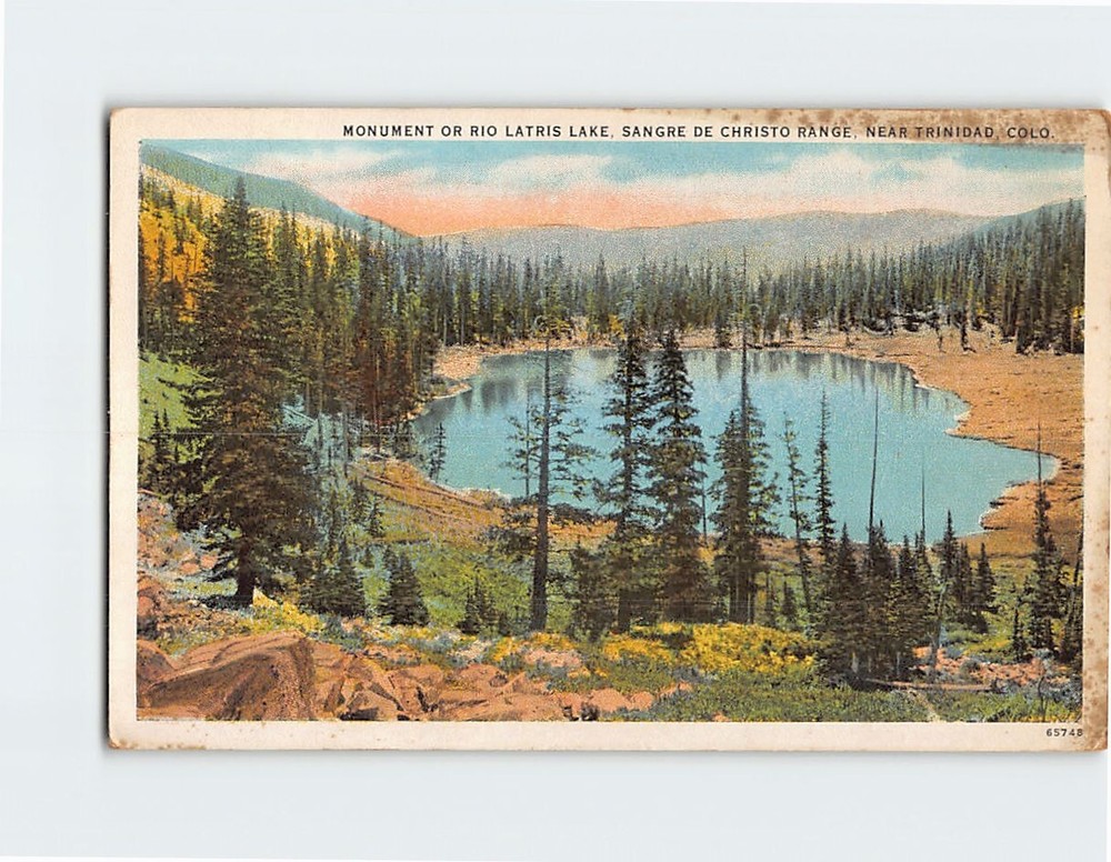 Postcard Rio Latris Lake Sangre De Cristo Range Colorado USA