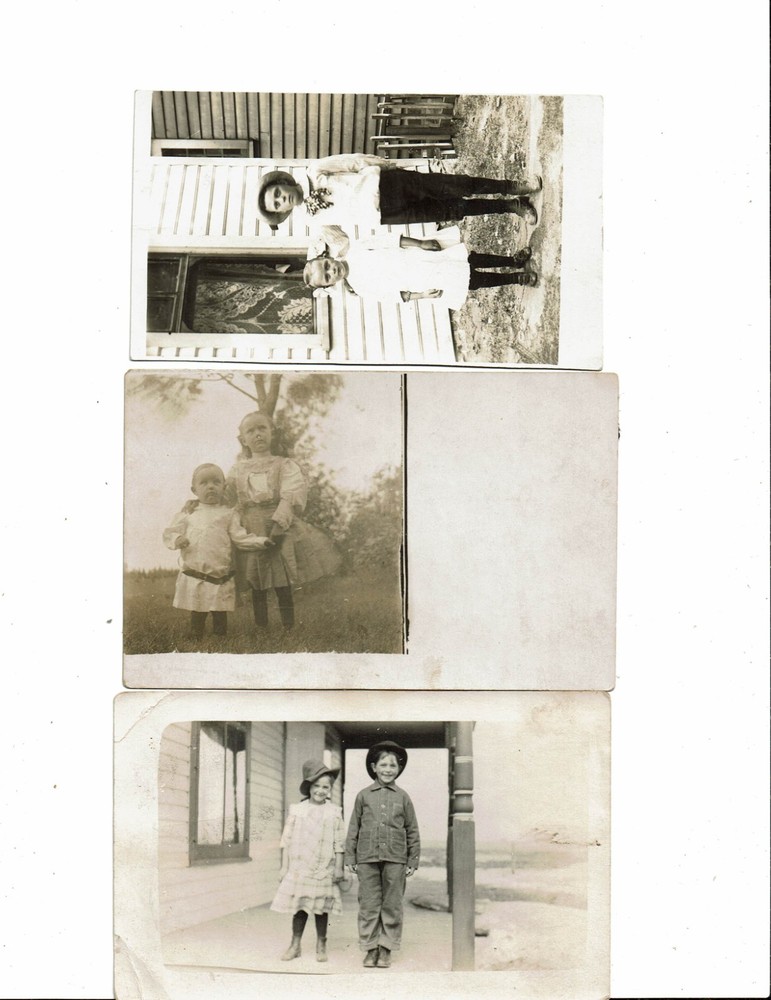 3 Card Lot, Real Photo (RPPC), People, Children, Dressed Up, Smiles!