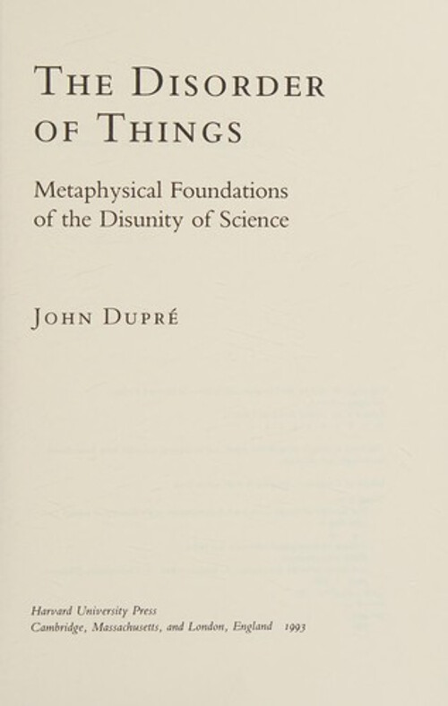 Metaphysical Foundations of Disunity in The Disorder of Things
