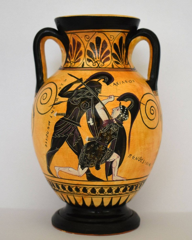 Achilles slaying Penthesilea - Black-figured Amphora - 530 BC – Ceramic Vase-image