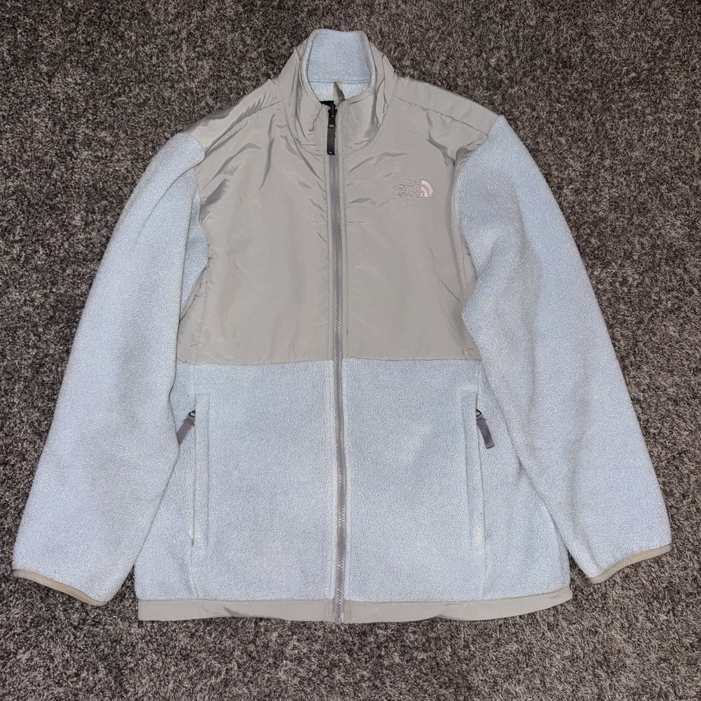 The North Face Denali Women’s Full-Zip Fleece Jacket Pockets M Blue/Gray
