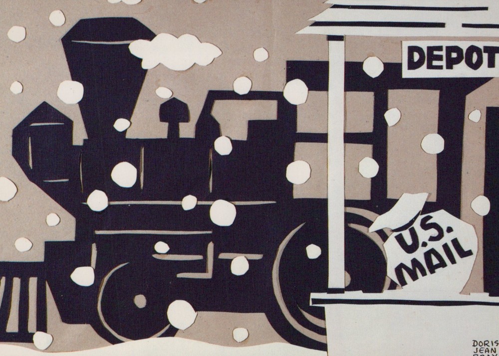 US Mail Old-Fashioned Train At Depot 4x6 Postcard