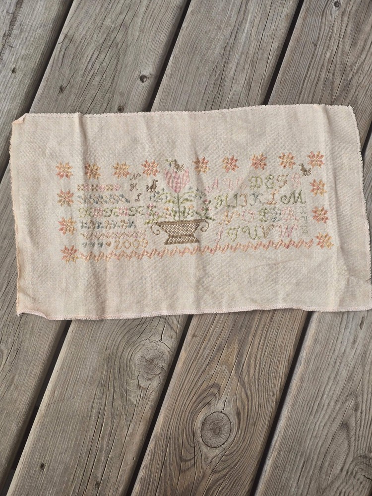 Blackbird Designs - Summer Basket - Completed Cross Stitch